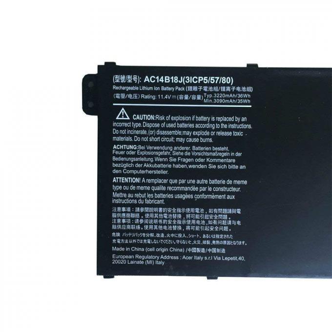 Vervangingsac14b18j Laptop Interne Batterij voor het Notitieboekje Zwarte 11.4V van de Acer Aspirees1-511 Reeks