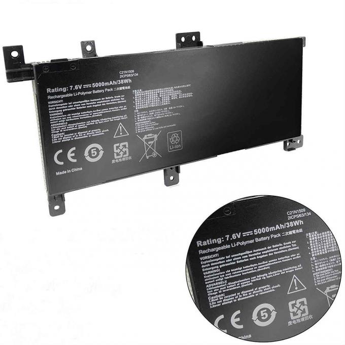 C21N1509 interne Laptop Batterij voor de Reeksnotitieboekje Zwarte 7.6V 38Wh 2Cell van ACER Vivobook A556U X556UA